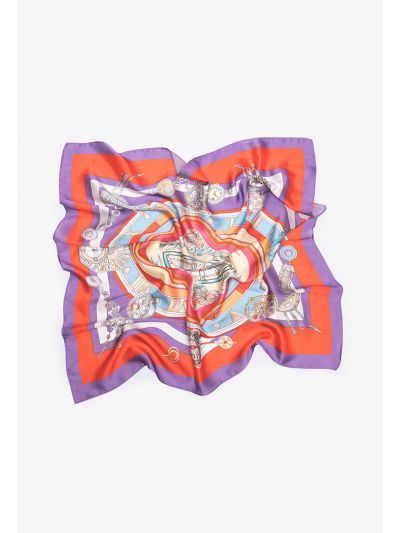 Multicolor Traditional Paisley Square Scarf