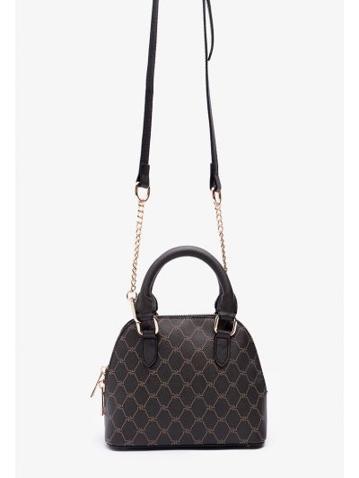 Textured Printed Leather Hand Bag