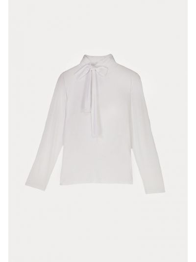Tie High-Neck Basic Top -Sale