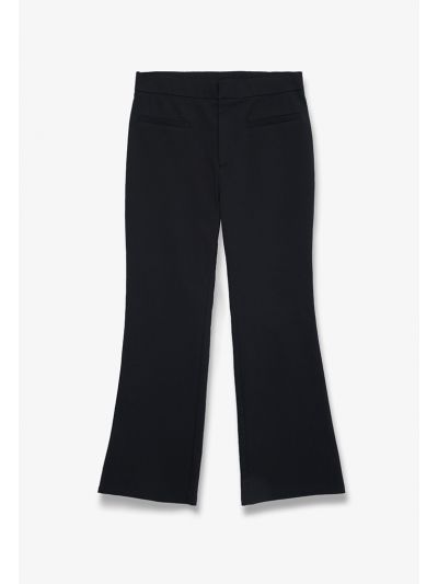 Flared Solid Trousers with Pockets -Sale