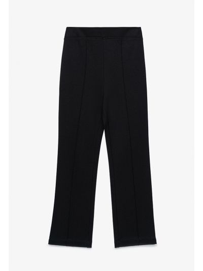 Solid Pin Tuck Stretchable Trouser