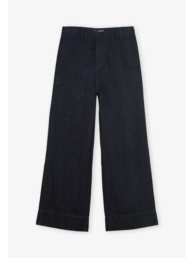 Wide Leg High Waist Denim Trouser