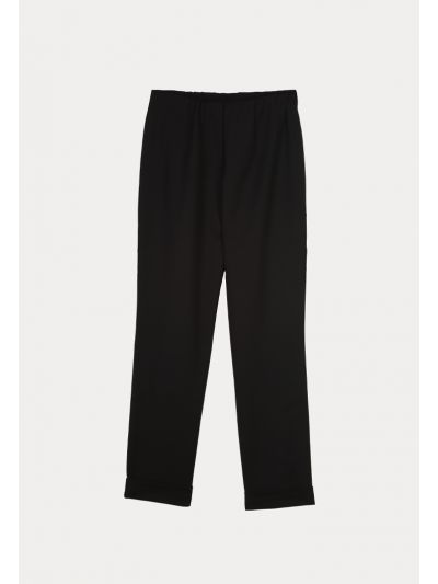 Solid Trouser With Folded Hem