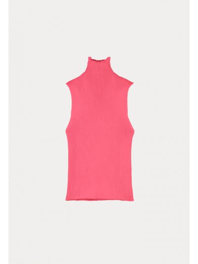 Textured High Neck Top