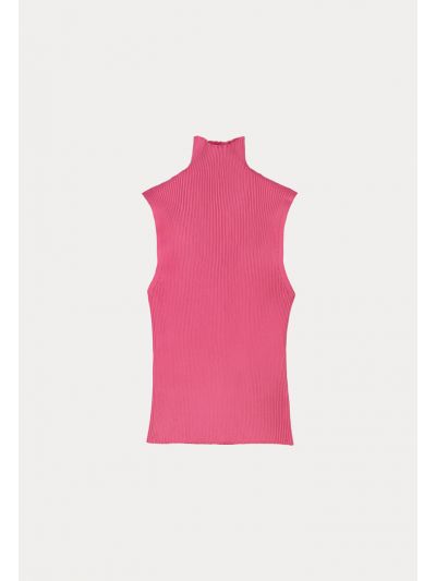 Textured High Neck Top