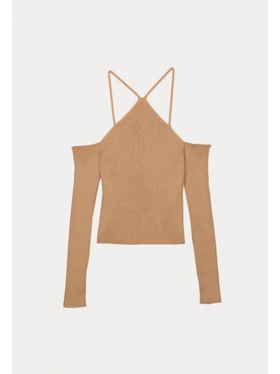 Bardot Neckline With Thin Straps Top