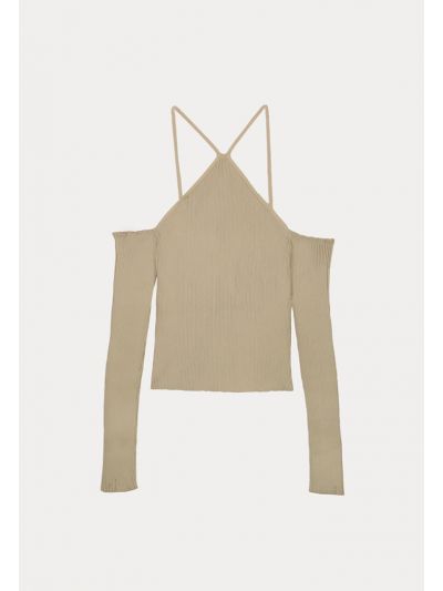 Bardot Neckline With Thin Straps Top
