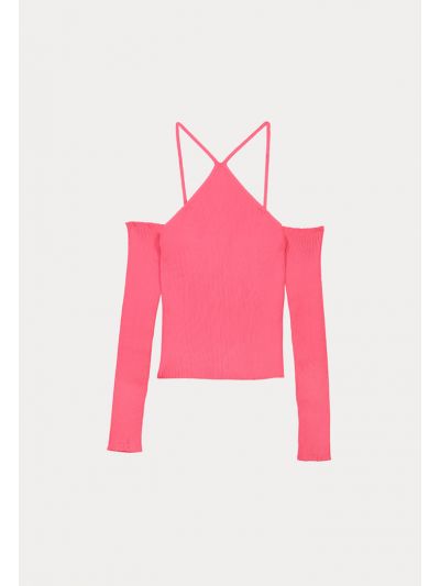 Bardot Neckline With Thin Straps Top