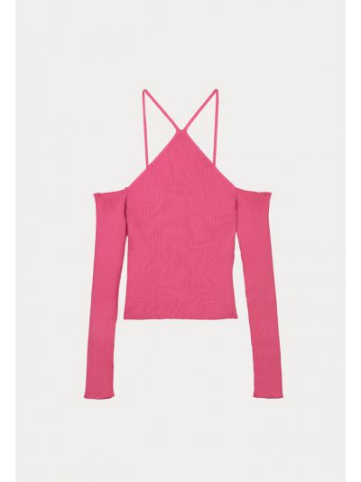 Bardot Neckline With Thin Straps Top