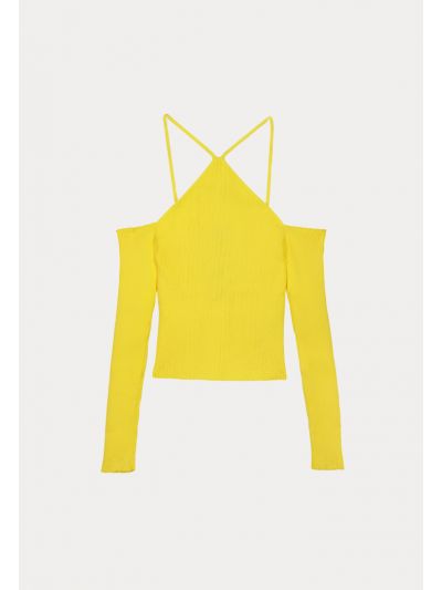 Bardot Neckline With Thin Straps Top
