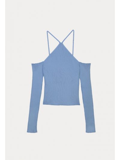 Bardot Neckline With Thin Straps Top
