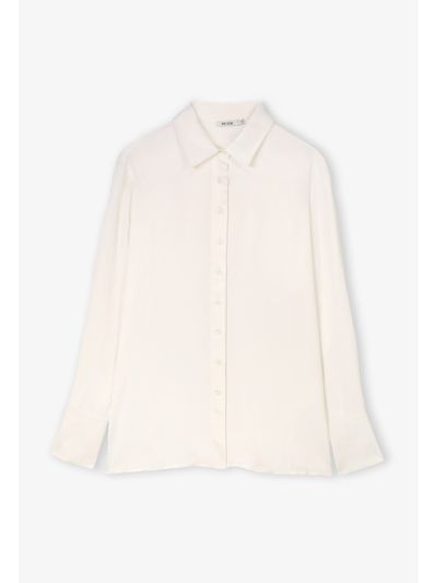 Solid Button Up Shirt with Long Sleeves