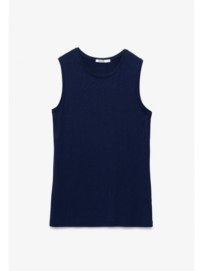 Soft Solid Sleeveless Crew Neck Basic Top
