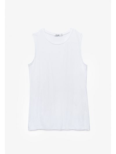 Soft Solid Sleeveless Crew Neck Basic Top