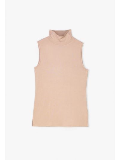 High Neck Sleeveless Basic Top