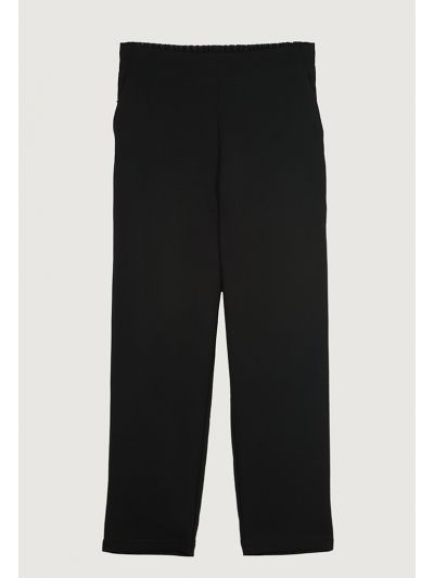 Hi-Rise Elasticated Waistband Straight Leg Trouser