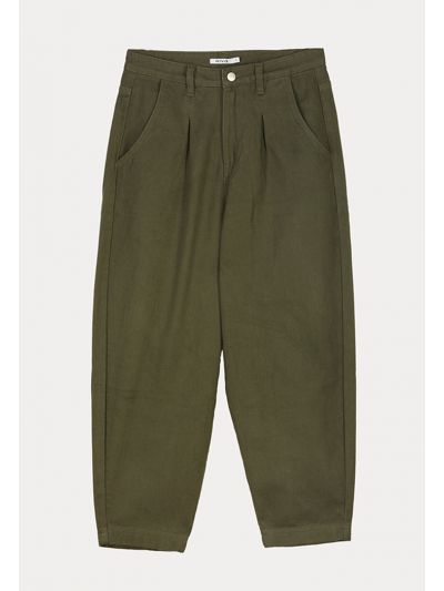 High Rise Front Pleats Slouchy Denim Jeans