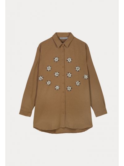 Strass Stitched Button Up Shirt -Sale