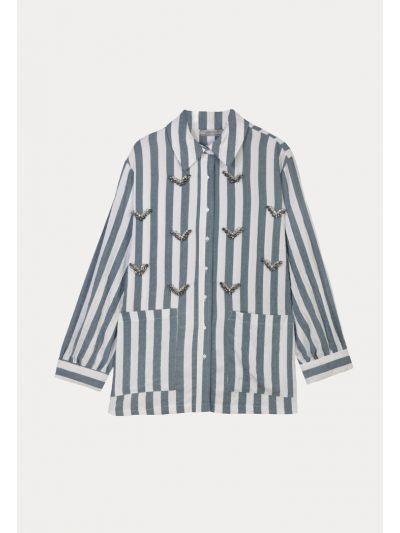 Strass Stitched Button Up Shirt -Sale