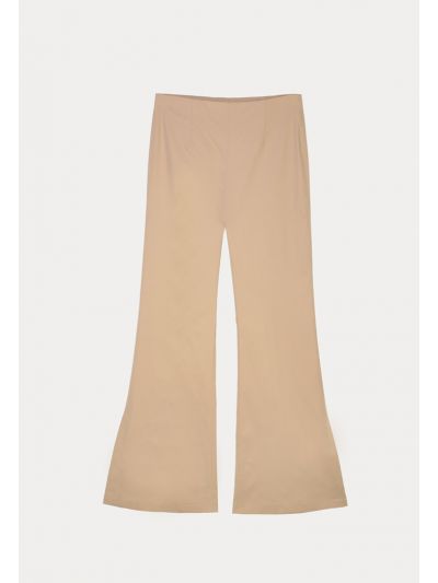 Flare-Legged Mid-Rise Solid Trouser