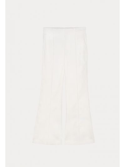 Mid-Rise Single Pleat Solid Trouser