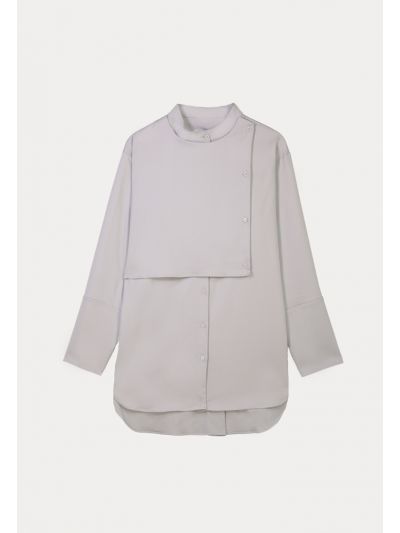 Flap Panel Solid Buttoned Shirt -Sale