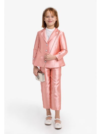 Solid Blazer & Pants Set