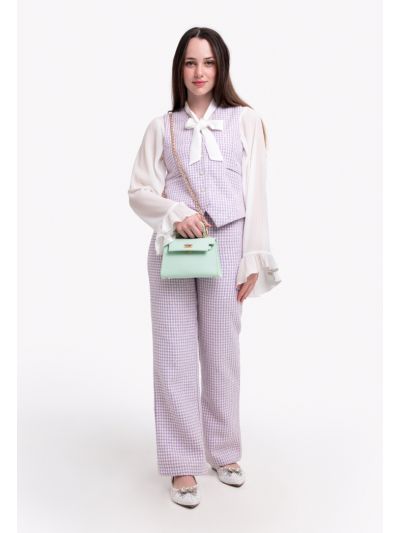 Tweed Lurex Sleeveless Vest & Trouser Set