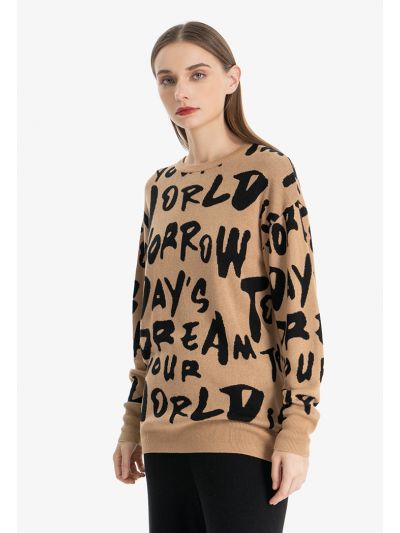 Letter Printed Multicolored Blouse