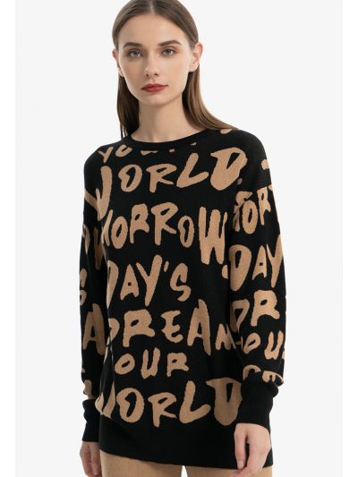 Letter Printed Multicolored Blouse