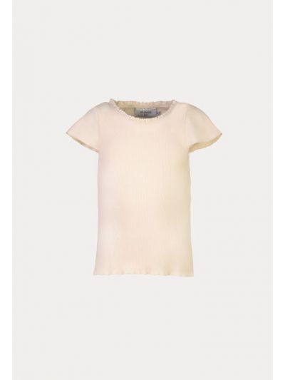 Lettuce Trim Ribbed Short Sleeves Basic T-Shirt -Sale