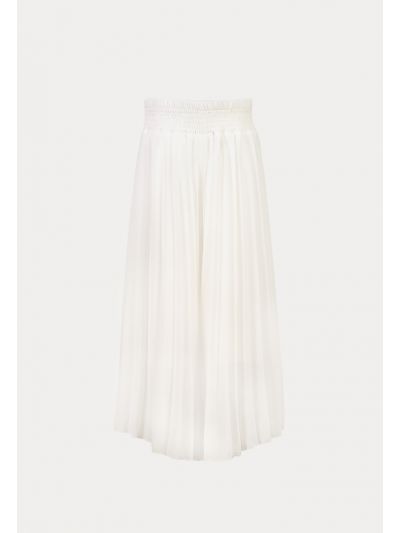Solid Elasticated Chiffon Pleated Loose Culottes -Sale