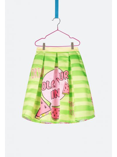 Multicolor Chupa Chups Print Skirt