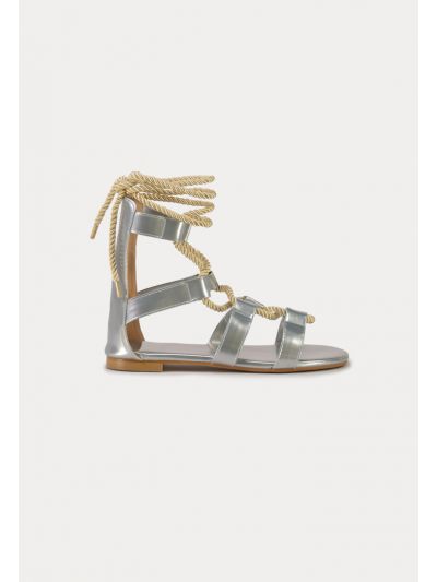 Rope Lace Up Gladiator Flat Sandals -Sale