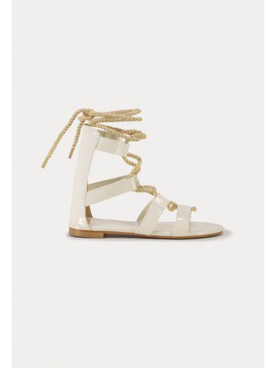 Rope Lace Up Gladiator Flat Sandals -Sale