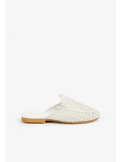 Sparkling Woven Flat Mules
