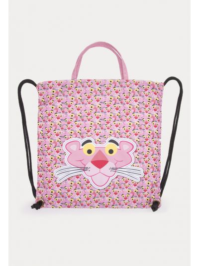 Pink Panther Printed Drawstring Back Pack