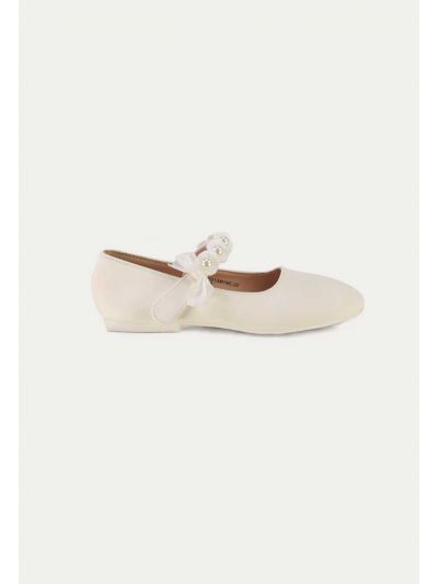 Pearls Strap Flat Shoes -Sale