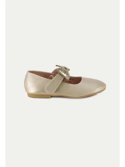 Shiny Ribbon Details Flat Shoes -Sale