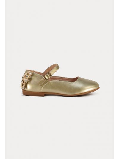 Heel Cap Butterfly Shiny Flat Shoes -Sale