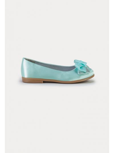 Shiny Satin Double Ribbon Shoes -Sale