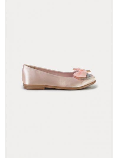 Shiny Satin Double Ribbon Shoes -Sale