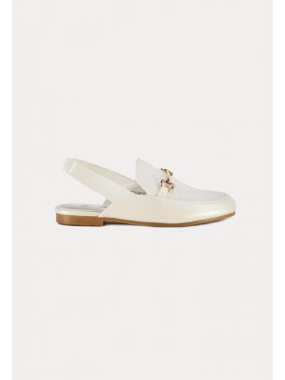 Sling Back Shiny Textured Vamp Shoes -Sale