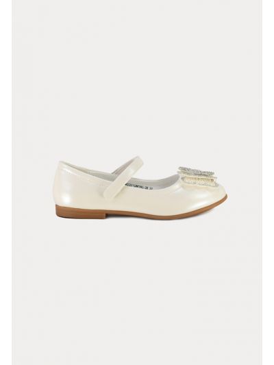 Double Crystals Butterfly Velcro Strap Shoes -Sale
