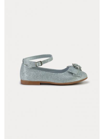 Shiny Textured Ribbon With Crystals Shoes -Sale