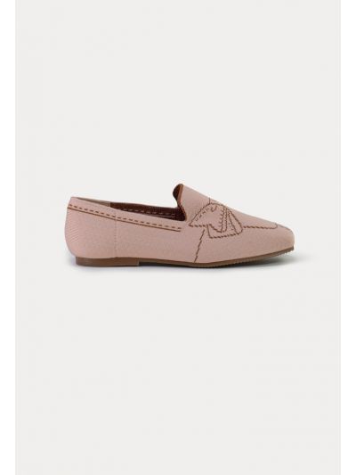 Woven Embellished Loafer Flat Shoes -Sale