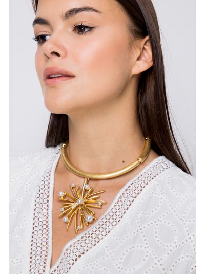Metallic Star Chocker Necklace