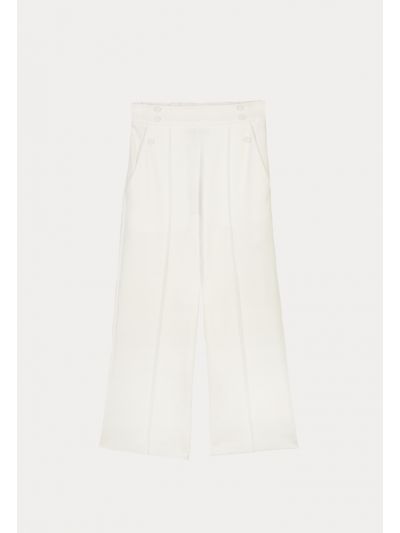 Solid Pants With Buttoned Details -Sale