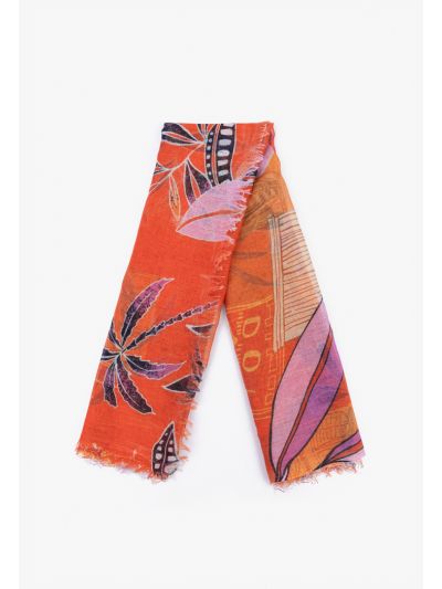 Printed Square Fringe Scarf