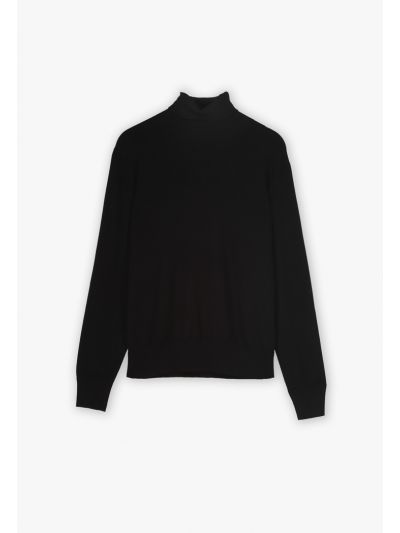 High Neck Long Sleeves Cotton Basic Top -Sale